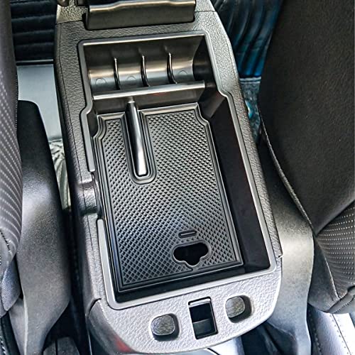 EDBETOS Center Console Organizer Tray Compatible with Jeep Renegade Accessories 2015-2019 2020 2021 2022 2023 Armrest Glove Box Secondary Storage (Black Trim) - color: Black