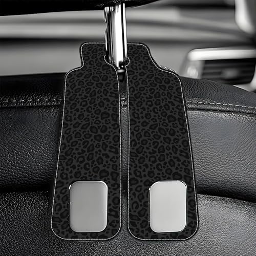 Abstract Black Leopard Animal Colorful Paw Prints 1 Pack Bag Purse Holder for Car Premium Leather Double Metal Hook for Handbags, Grocery Bags and Phones - color: Abstract Black Leopard Animal