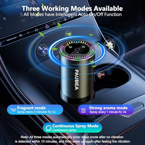 Smart Car Air Freshener Diffuser, Car Fresheners Long Lasting with 100ml Capacity Essential Oil Last, Atmosphere Starry Sky Lights, 3 Adjustable Modes and AI Intelligent Control - Cologne
