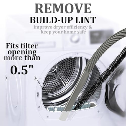 Fullclean Dryer Vent Cleaner Kit for Dyson Gen5 V15 V15s V12 V11 V10 V9 V8 V7 Lint Vacuum Atttachments Detect Absolute Cyclone Outsize Slim Vacuum Cleaner Crevice Flexible Dryer Lint Remove Tool - style: Dryer Hose and Brush Gray