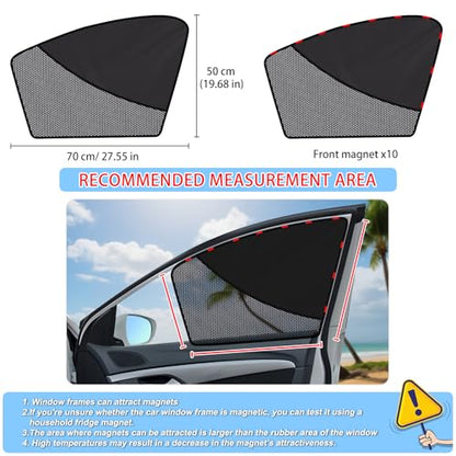 ZATOOTO Car Window Shades Upgraded Driver Side Window Shade with Blackout Layer Foldable Desgin Adjustable Half-Blackout & Mesh Design Just Snap by Magnet Universal for Most Cars - color: Gray