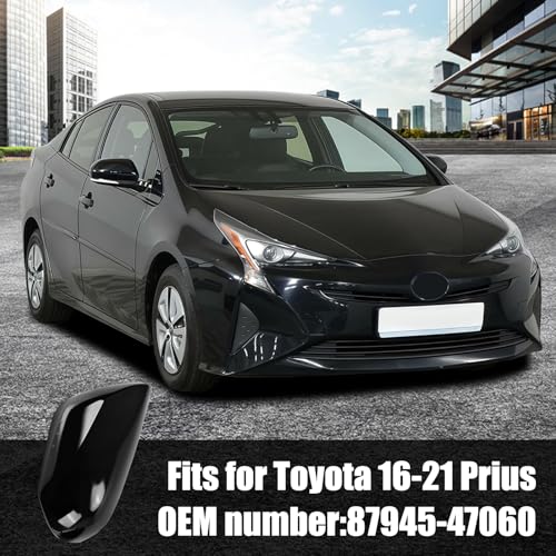 Left Driver Side Car Mirror Cap Cover Compatible with Toyota Prius 2016 2017 2018 2019 2020 2021, Direct Replacement, 87945-47060, Black - color: black, size: Left