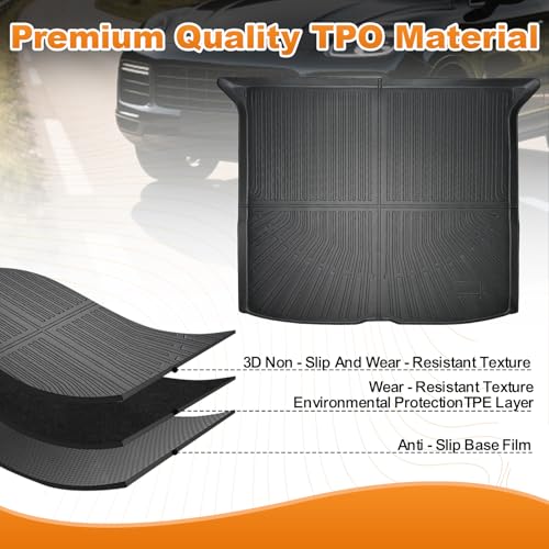 Trunk Liner for 2019-2025 Honda Passport 3D Custom Fit All-Weather TPE Material Waterproof Car Cargo Liner Mat, Black - color: 2019-2025 Honda Passport