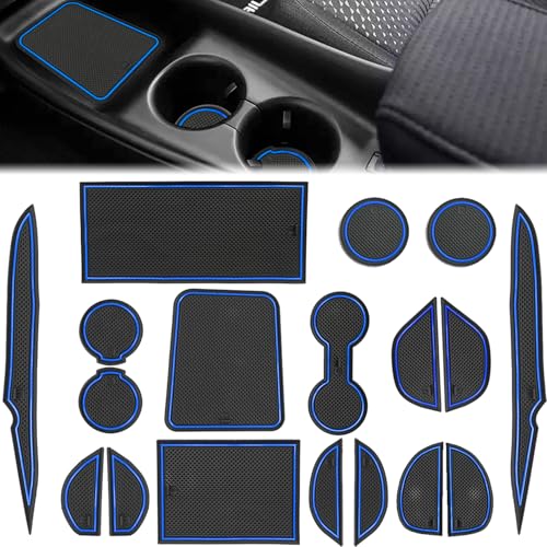 Auovo Cup Holder Insert Linerts for Toyota Prius Accessories 2016-2022 Custom Fit Anti dust Mats Door Pocket Liners Cup Holder Console Mats Pads (18pcs/Set, Blue) - color: Blue, size: 2016-2022