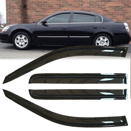 4pcs Original Shatterproof Side Window Wind Deflectors for Nissan Altima 02-06,Outside Mount Rain Guards Sets,Nice Looking Window Visors for Cars,Vent Deflector for 2002-2006 Altima 94722 - size: For 2002-2006 Nissan Altima
