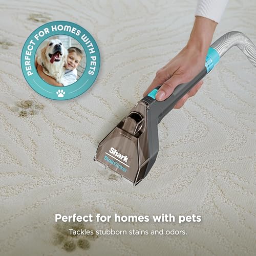 Shark StainStriker Portable Carpet & Upholstery Cleaner with On-Board Self-Cleaning, Spot, Stain, & Odor Eliminator, Includes 2 Cleaning Tools, 2 Cleaning Solutions, Charcoal, PX221BRN - style: StainStriker w/ Onboard Self-Cleaning