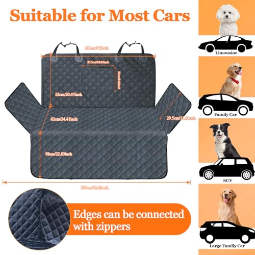 SUV Cargo Liner for Dog Car Seat Cover for Pets Waterproof Cargo Cover Dog Seat Mat for SUVs Sedans Vans with Bumper Flap Protector, Non-Slip, Black 70"x40"