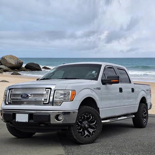 in-Channel Window Rain Guards Window Visors Vent Deflectors Compatible with 2004-2014 Ford F-150 Super/Extended Cab, Wind Deflector Smoke 4PCS 94738 - size: For 2004-2014 Ford F-150 Extended Cab