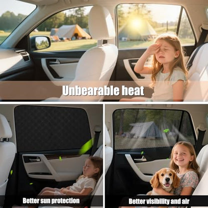 ZATOTOO Car Window Shades for Ford F150 2016-2024 Sun Shade for Side Window & Rear Windshield Window Double Layer for Privacy Protection UV Heat Insulation for Camping Nap Parking(No Front Windshield) - size: F-150-(16-24)