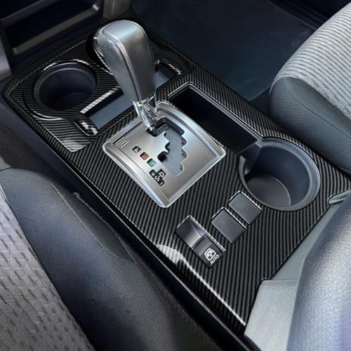 Car Carbon Fiber Decal Gear Shift Panel ABS Sticker Cover Interior Trim Accessories for Toyota 4Runner SUV 2010-2025 Black - color: Gear Shift