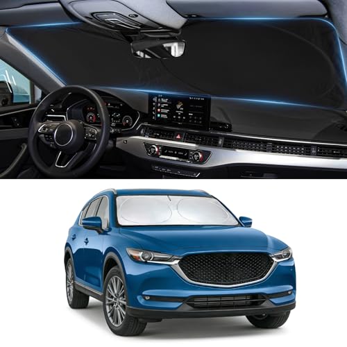 Sun Shade for CX9 Windshield Sunshade Custom Fit Mazda CX-9 2016-2025 CX9 Accessories Foldable Front Window Cover UV Bloker Sun Visor Sunscreen Protector - size: Fit Mazda CX-9 2016-2026