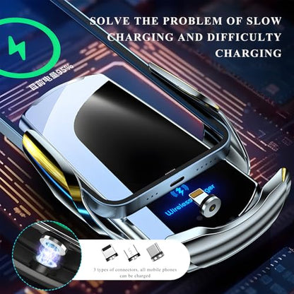 Sun Walker Wireless Car Charger Mount, Electric Induction 15W Fast Charging Bracket Air Vent Phone Holder, Auto-Clamping Wireless Charger Vent Mount Compatible with Most Smartphones (Black) - color: Black
