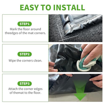 HAFIDI® Garage Floor Mat(7'9" x 16') Heavy Duty PVC Under 1.2" Raised Car Containment Mat Waterproof Oil-Proof Non-Slip Against Snow Rain Mud All-Weather Easy to Clean - size: 7.9 x 16 FT Mats