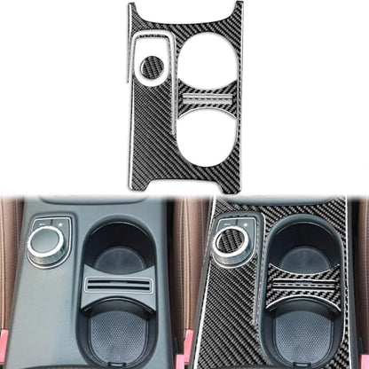 Real Carbon Fiber Center Control Armrests Multimedia Knob Cap Water Cup Holder Panel Sticker Accessories Compatible with Benz CLA C117 2014-2018 GLA X156 2015-2019 Black - B- Kit - color: Center Armrests Water Cup Holder Panel - B - Kit