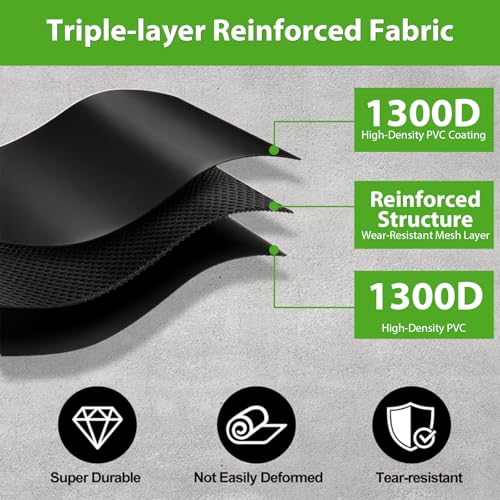 HAFIDI® Garage Floor Mat(8'6" x 20') Heavy Duty PVC Under 1.2" Raised Car Containment Mat Waterproof Oil-Proof Non-Slip Against Snow Rain Mud All-Weather Easy to Clean - size: 8.6 x 20 FT Mats