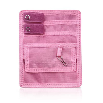 ASA TECHMED Nurse Pocket Organizer, Nylon 5 Pocket Nurse Scrub Organizer, 6 Inch x 5 inch, Pink - color: Pink