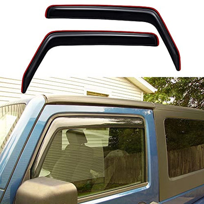Side Window Visor Deflector Rain Guard,in-Channel Style Shatterproof Dark Smoke,2pc Window Shades fit for 2007-2018 Jeep Wrangler JK 2-Door Model 192328 - size: 2007-2018 Wrangler JK 2-Door In-Channel
