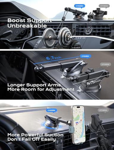 CHGeek Wireless Car Charger, 15W Fast Charging Auto Clamping Car Charger Phone Mount Phone Holder fit for iPhone 15 14 13 12 11 Pro Max Xs, Samsung Galaxy S24 Ultra S23 S22 S21, S20, S10+, Green - color: Green