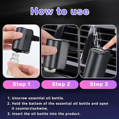Smart Car Air Freshener, 3 Levels of Adjustable Intensity, Aroma Rechargeable Aroma Diffuser, Adjustable Aroma Diffuser, 220mAh Built-in， Fresh+Intense+Ocean Perfume - color: Fresh+intense+ocean Flavour