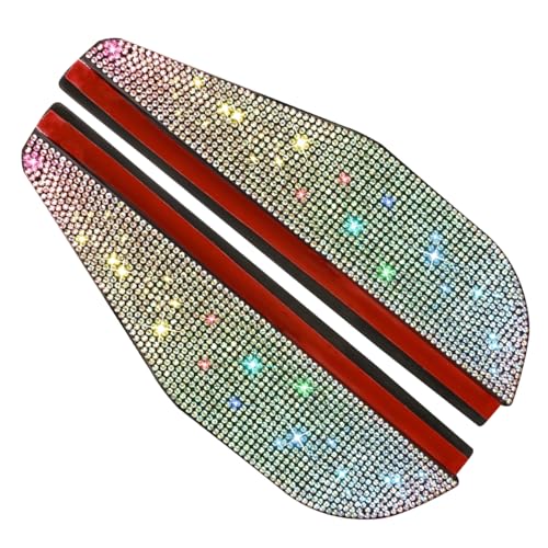 2PCS Bling Car Side Mirror Rain Visor Guard, Rhinestones Automotive Rear View Mirror Rain Eyebrows, PVC Rainproof Vehicle Side Mirrors Smoke Shade Cover for Car, Truck, SUV (Colorful) - color: Colorful