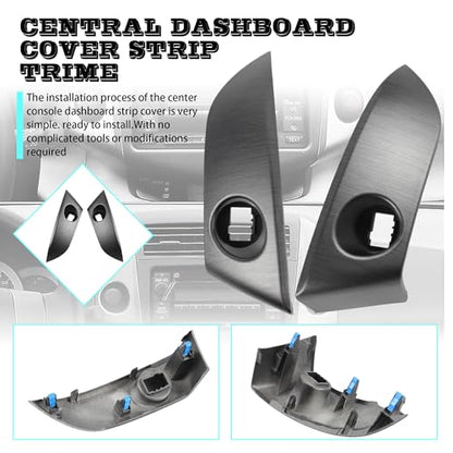 1 Pair Central Dashboard Cover Strip Trim Left and Right Compatible with 2006-2012 Toyota RAV4 Base Limited EV Sport Replaces 55413-42070-B0 55412-42060-B0
