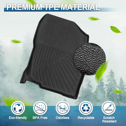 PELEUS Floor Mats and Cargo Liner Compatible with 2006-2012 Toyota RAV-4 (Not for 3rd Row), All Weather Custom Fit Full Set Floor Liners, Odorless Heavy Duty TPE Rubber Mats, Black - style: For Toyota RAV4 2006-2012
