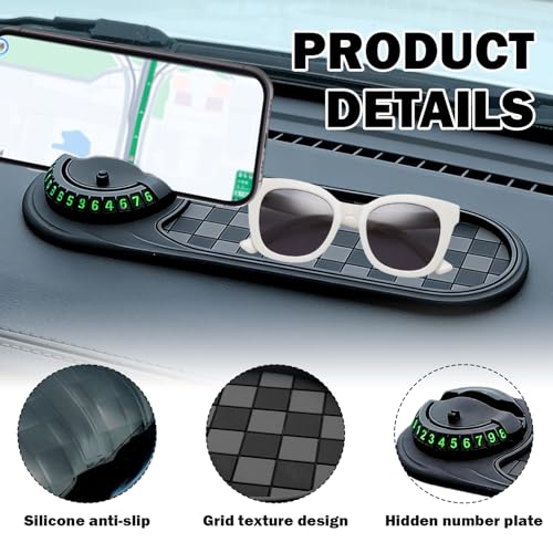Multifunctional Car Anti-Slip Mat, Multifunction Car Anti-Slip Mat, Multi Function- Universal Non-Slip Dashboard Pad to Secure Phone, Keys for Safe & Organized Driving