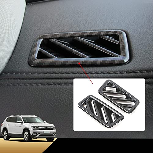 2PCS Dashboard Side Air Outlet Cover for Volkswagen Atlas 2018 2019 2020 2021 2022 2023 Atlas Cross Sport Accessories ABS Carbon Fiber Texture - size: SIDE AIR VENT COVER-2PCS