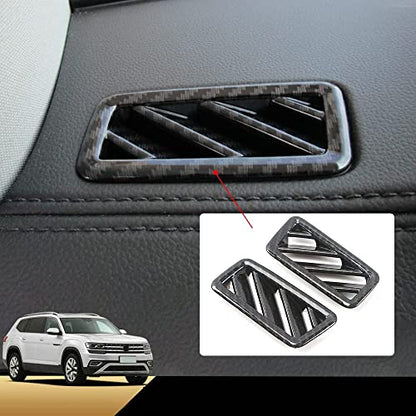 2PCS Dashboard Side Air Outlet Cover for Volkswagen Atlas 2018 2019 2020 2021 2022 2023 Atlas Cross Sport Accessories ABS Carbon Fiber Texture - size: SIDE AIR VENT COVER-2PCS