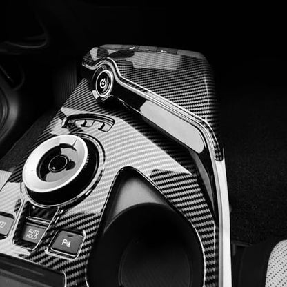 YOUTOOCAR 2PCS Gear Shift Panel Trim Covers Compatible with Kia EV6 2022-2026 Accessories (Carbon Fiber Pattern)
