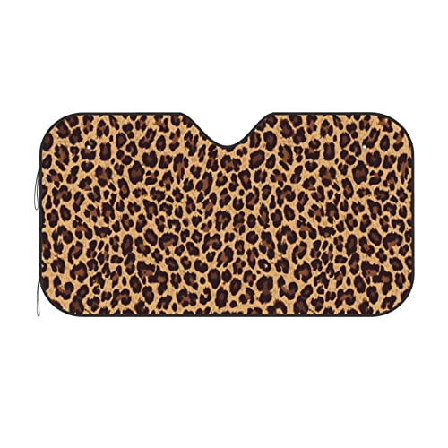 Leopard Car Windshield Sunshade Front Window Sun Visor Protector Foldable Shield Cover for Truck SUV - color: White3