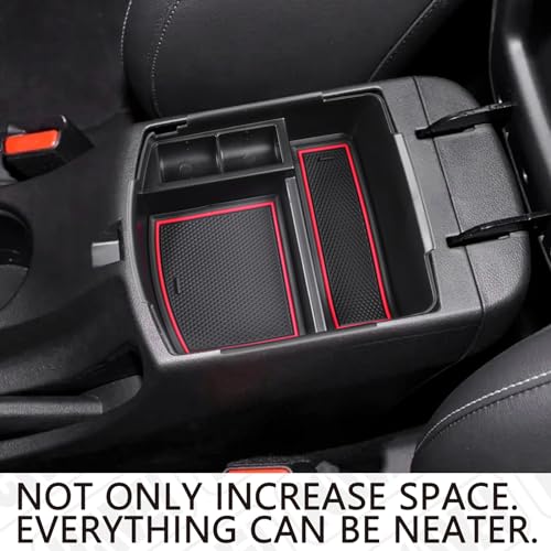 HGWEI Center Console Tray Organizer Compatible with Kia Seltos 2020 2021 2022 2023 2024 2025 2026 Accessories, Middle Armrest Insert Container ABS Secondary Storage Box, Red - color: red