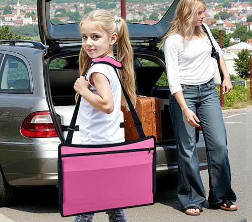 Kids Travel Tray for Airplane - Toddler Car Seat Table Tray, Road Trip Essentials for Boys & Girls, Carseat Lap Desk for Kids Road Trip Activities (Pink) - color: Pink