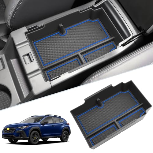 SKTU for 2024 2025 2026 Subaru Crosstrek/Impreza Center Console Organizer 2024-2026 Crosstrek Console Tray 2024 2025 2026 Impreza Accessories Tray 2024 2025 2026 Crosstrek Accessories (Blue) - color: for 2024+ Crosstrek/Impreza Blue