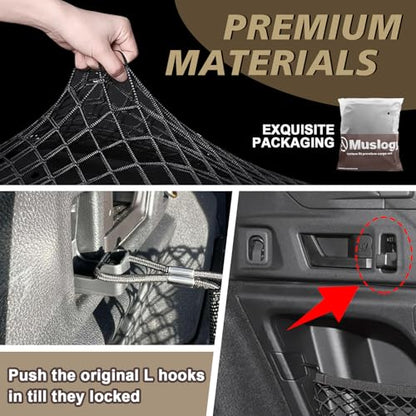 Muslogy Truck Bed Cargo Net Trunk Netting Compatible with 2015-2025 2026 Outback Accessories, Pickup Cargo Organizer SUV Sedan Storage Net w/Heavy Duty Carabiners - style: 2015+ Outback