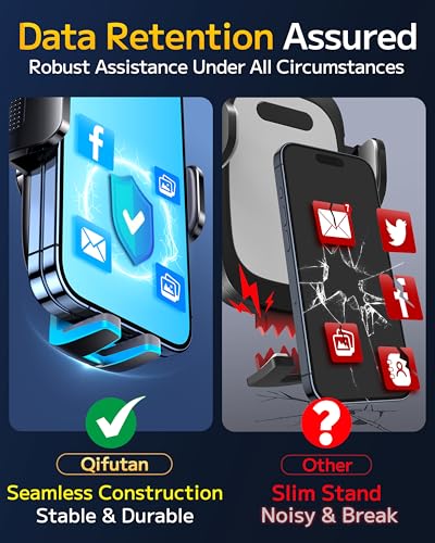 Qifutan Phone Holders for Your Car Cell Phone Mount for Car Mount Windshield Dashboard Air Vent Universal Hands Free Automobile Cell Phone Holder Fit for iPhone Smartphone Camera Mounts - style: Dash-D