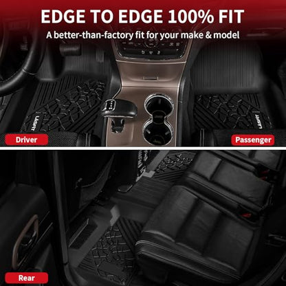 LASFIT Floor Mats & Trunk Mat for Jeep Grand Cherokee 2016-2021 Grand Cherokee WK 2022 All Weather TPE Custom Fit Car Cargo Liner Black - style: Grand Cherokee 16-21