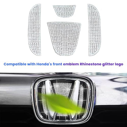 Bling Crystal Car Front Emblem Cover Sticker Compatible with Honda 10th Gen Civic Sedan 2022 2021 2020 2019 2018 (car Front Logo) - color: Car Front Logo