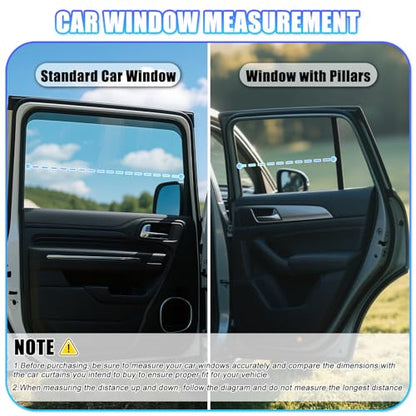 ZATOOTO Static Cling Car Window Shades (2 Pack, 9.84 * 7 in) Expandable Sun Shade Side Window Sun Blocker Car Windshield Sunshade｜Reinforced Frame｜Anti-Glare｜Static Cling｜ - size: 2 Pack (9.84 x 7 in)