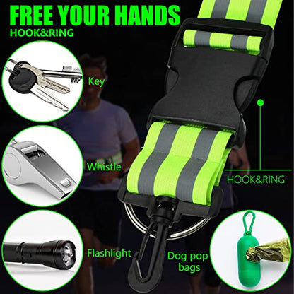 Saintrygo Reflective Sash for Walking at Night Running Gear Safety Reflective High Visibility Jacket Adjustable Sash for Walking Cycling at Night - color: Fluorescent Green, Rose Red