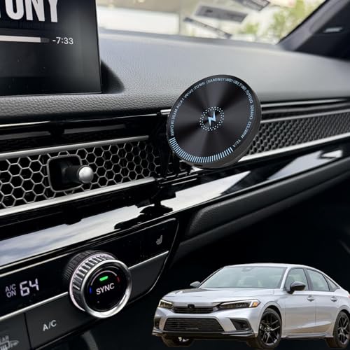 Designed for MagSafe Car Mount for 2026 Civic Phone Mount 2026 15W Fast Wireless Charging 11th gen Civic Phone Holder 2026 Civic Accessories Support 2022-present Civic