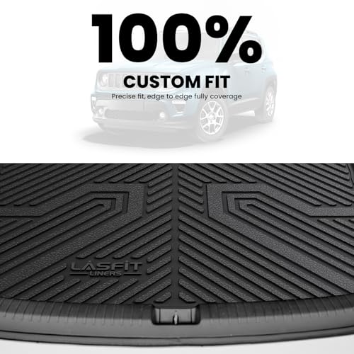 LASFIT Cargo Mat for Jeep Renegade 2015-2023 Upper Position, All Weather TPE Custom Fit Trunk Mat Cargo Liner Trunk Liner, Black - style: Renegade 2015-2023 Cargo Mat