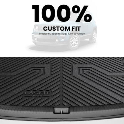 LASFIT Cargo Mat for Jeep Renegade 2015-2023 Upper Position, All Weather TPE Custom Fit Trunk Mat Cargo Liner Trunk Liner, Black - style: Renegade 2015-2023 Cargo Mat