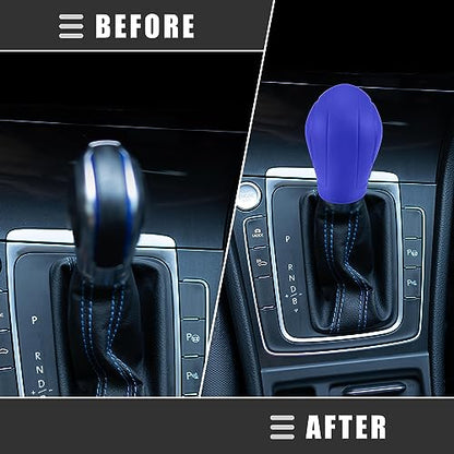 Motoforti Universal Car Gear Shift Cover Comfortable Handbrake Shifter Cover, Anti-Slip, Silicone, Dark Blue, 2 Pcs - color: Dark Blue