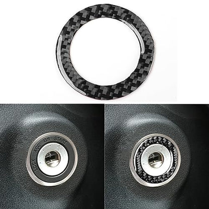 NVCNX Real Premium Carbon Fiber Car Ignition Keyhole Ring Cover Compatible with Toyota RAV4 2013 2014 2015 2016 2017 2018 XLE LE Limited SE Adventure Platinum Hybrid Interior Trim Accessories Black - color: Ignition Keyhole Ring