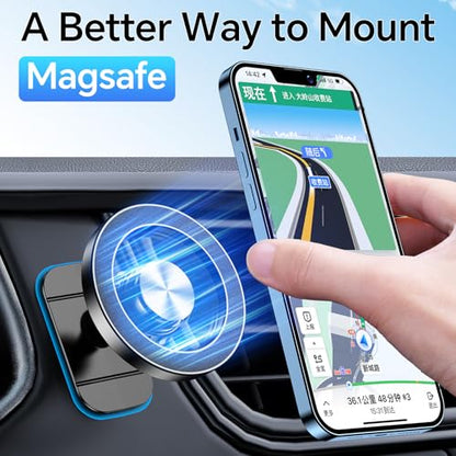 Kaistyle Phone Holders for Your Car with Metal Hook [Upgraded Strongest Magnet] Car Phone Holder for Magsafe,Air Vent Cell Phone Stand Car Mount,Magnetic Phone Mount for iPhone17 Pro Max 16 15