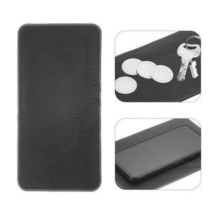 HARFINGTON 4pcs Car Dashboard Anti-Slip Mat 10.6" x 6" Universal Sticky Dash Pad Grid Pattern Washable Reusable Car Non-Slip Mats for Phone Keys Sunglasses Electronic Devices, Black