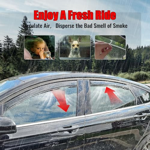 IKON MOTORSPORTS in Channel Window Visors Compatible with 2013-2020 Ford Fusion, Slim Style Acrylic Smoke Rain Guards, Side Window Wind Deflectors 4PCS