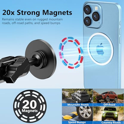 DIAMOOKY Metal Magnetic Phone Mount for Toyota 4Runner 2024 2023 2022 2021 2020-2010 5th Gen 4runner Accessories Dash Cell Phone Holder Adjustable Phone Stand Fit for All Smartphone - style: 2010-2024 (Full Size)