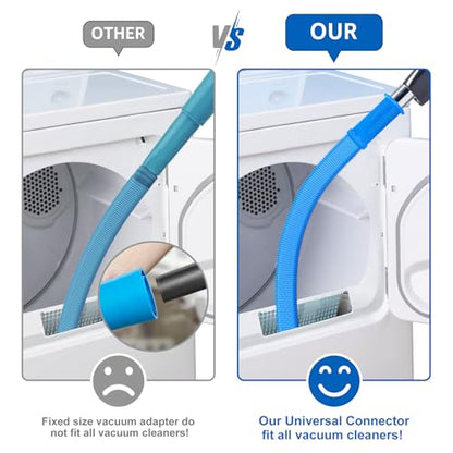 Sealegend Dryer Vent Cleaner Kit Vacuum Hose Attachment Compatible with Most Vacuum Cleaner, Quickly Lint Remover Cleaning Supplies - color: Blue